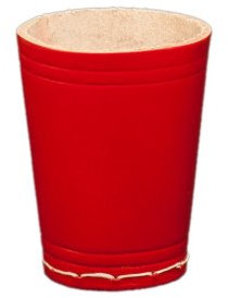 Leder Würfelbecher farbig/ohne Würfel, Standart Größe 9cm (rot)