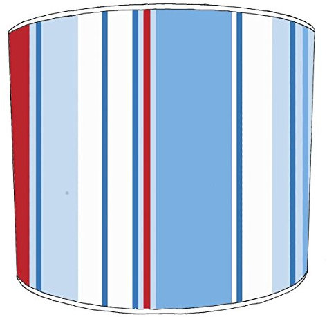 30,5cm Tabelle red light blue navy white striped anchor lamp shades