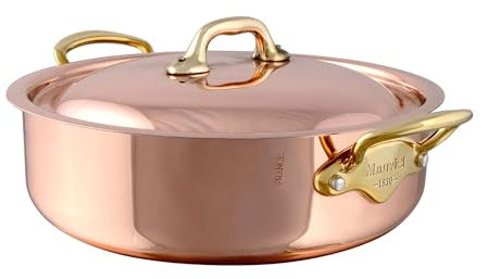 Mauviel1830 Rondeau with Lid 'héritage 150B with Copper Lid, 20 cm