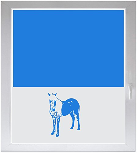 INDIGOS UG Sichtschutzfolie Glasdekorfolie Fensterfolie mit Motiv satiniert Blickdicht - w527 Pferd - Pony - 1000 mm Länge - 500 mm Höhe Viereck