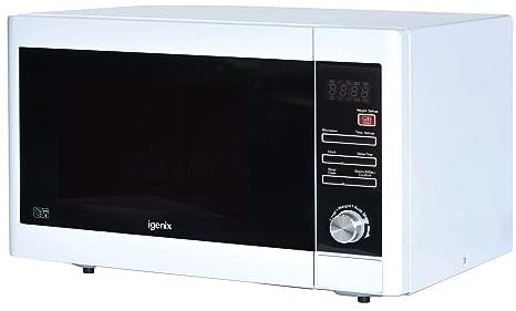Igenix IG3093 Solo Digital Microwave, 5 Power Levels and 10 Auto Cooking Menus, Defrost Function and 95 Minute Timer, 900 W, 30 Litre, White