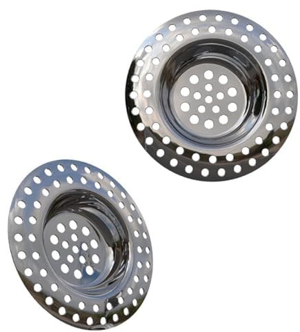 Schläfer 4397011 | Filtro per Lavandino Cucina, Scarico Lavello Fermarifiuti, Cestello Piletta, Colino in Acciaio Inox, Diametro Esterno 70mm (1 1/2), Confezione da 2 Pezzi
