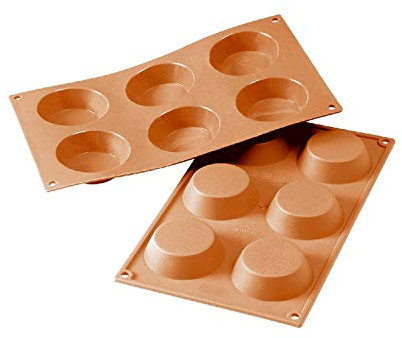 silikomart | SF016 Moule en Silicone pour TARTELLETTA Monoportions, antiadhésif, 6 cavités, Lot de 1 Moule à gâteau, Ø 70 h 20 mm, Made in Italy