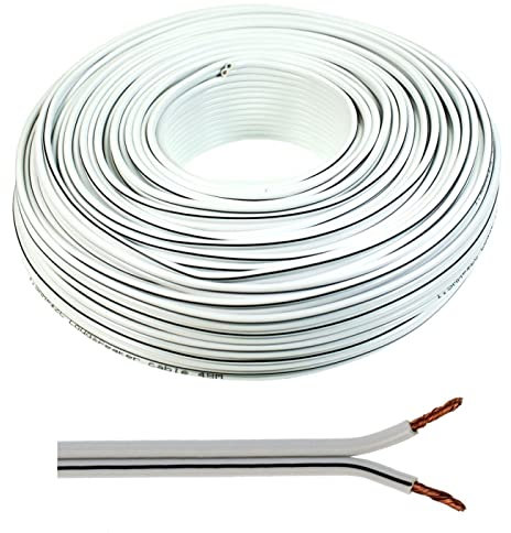 Cavi diffusori 25m - 2x1,5mm² - 100% CCA Rame ; Cavo audio - bianco