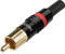 Hicon Cinch-Steckverbinder Stecker, gerade Polzahl: 2 schwarz, Rot 1 St.