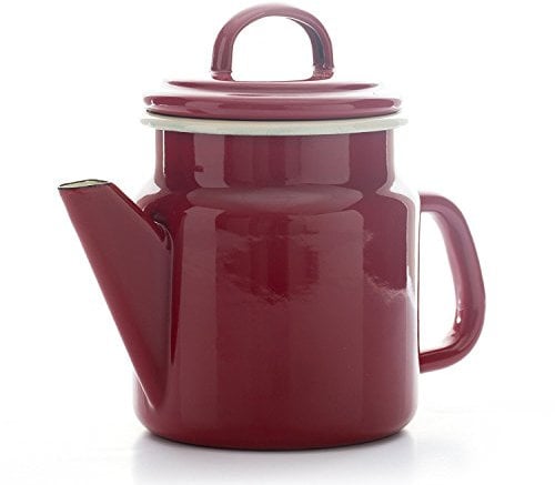Dexam 17819208 Vintage Home Small Coffeepot 1.2L Claret, Enamelled, 1.2 liters, Red