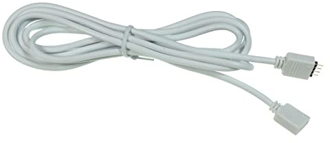 Lumonic 2m RGB LED Verlängerungskabel weiss Steckverbinder 4 Pin Buchse & Stecker - RGB-Kabel Abmessungen 13x6mm - Für Stromversorgung oder Verlängerung