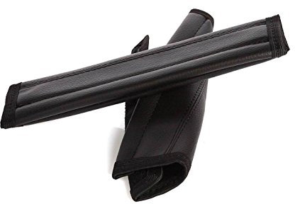 myshopx Gurtpolster Gurtschoner Gurtschutz 1 Paar 2 Stück Echtes Leder SCHWARZ