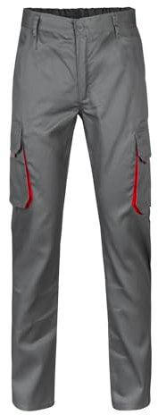 Velilla 103004 - Pantaloni multitasche (Taglie 38) colore grigio e rosso