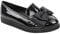 Ladies Womens Girls Flat Dolly Dollie Ballet Ballerina Creepers Chunky Wedge Platforms Work School Shoes Size (UK 4 / EU 37 / US 6, Black Patent Faux Leather PU)