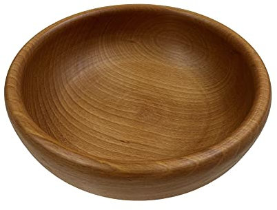 EFO Bol de madera para servir - Frutero decorativo - Ensaladera segura para los alimentos - Bol de madera natural para aperitivos - Elegante bol de madera rústica - Tamaño 24 cm
