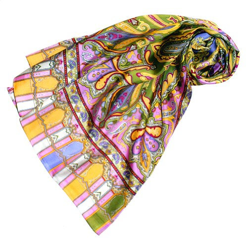 Lorenzo Cana Damen Seidenschal bedruckt, Paisley Muster Schal aus 100% Seide, 50 x 165 cm Damentuch 89067