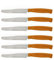 Excelsa Rainbow Set 6 Coltelli Da Tavola Seghettati, Acciaio Inox, Arancio