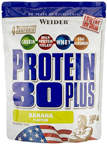 Weider Protein 80 Plus Beutel Doppelpack (2 x 500 g) Banane, 1er Pack (1 x 1 kg)