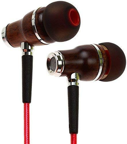 Symphonized NRG 2.0 Earbuds with Microphone, Noise Isolating Headphones Earbuds Heavy Deep Bass Earphones Ear Buds, in Ear Headphones for iPhone Android Phone iPad Tablet Laptop and More (Red)