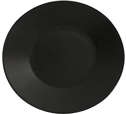 Genware NEV-B2964 Luna Wide Rim Plate, Stoneware, 30.5cm, Black (Pack of 6)