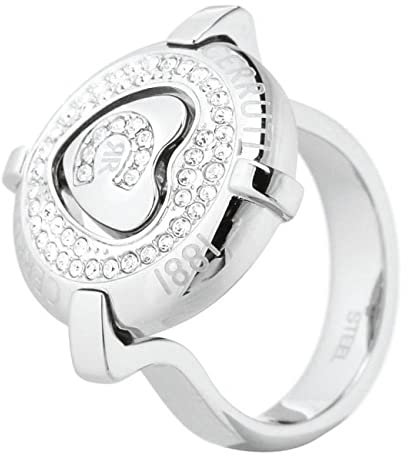 Cerruti Damen-Ring Edelstahl mattiert Quarz Silber Gr. 54 (17.2) - R21031Z56