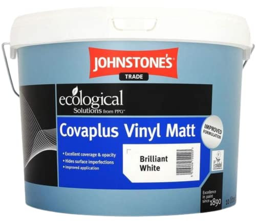 Johnstones Trade Covaplus Vinyl Matt Emulsion Brilliant White 10 Litre [Misc.]