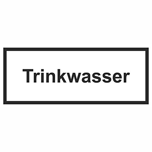 Indigos UG Aufkleber Trinkwasser - Hinweisschild - 12x5 cm - selbstklebender Sicherheits Aufkleber für Tür oder Wand - Warnschild für Gebäude, Hotel, Büro, Firma, Haus, Praxis