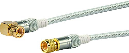 Schwaiger Premium SAT Anschlusskabel 110 dB, 1,5m, transparent, 90° F-Winkelstecker > F-Stecker, 4-Fach Schirmung, 75 Ohm, digital, HDTV, DVB-S/S2