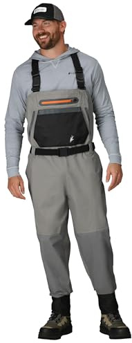 FROGG TOGGS Sierran Breathable Waterproof Stockingfoot Fishing Chest Wader for Fishing, Slate / Gray, Large