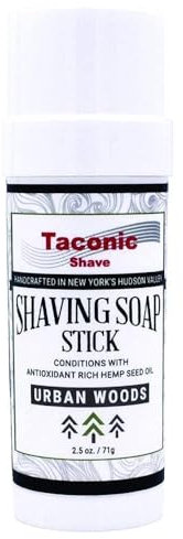 Taconic Shave Städtische Woods Scent Rasierseife-Stick mit Antioxidans-reichem Hanfsamenöl 2,5 Oz./71G