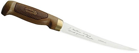 Marttiini Filetiermesser Classic Superflex, Klinge 19 cm, Birkenholz, Lederscheide