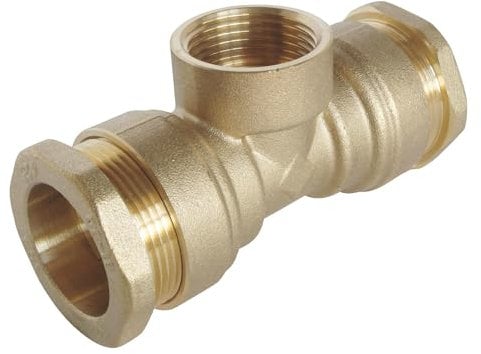 SOMATHERM FOR YOU, Raccord Té Femelle 3/4 en laiton pour tube PE Ø25 mm - Triple raccordement à 90° - Pression 20 bars - Température -10° à +80°C - Étanchéité optimale - Garantie 5 ans