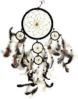 Traumfänger schwarz-Gold 16/45 cm Dreamcatcher TF17