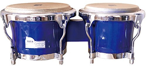 Toca 4600-BW Custom Deluxe Wood Bongos - Blue Wood Finish
