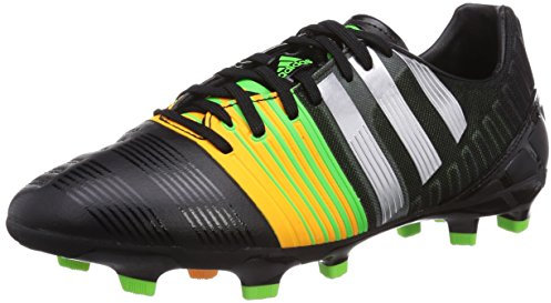adidas Herren Nitrocharge 2.0 FG Fußballschuhe, Schwarz (Black 1 / Metallic Silver/Neon Orange), 41 1/3 EU
