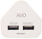 AMO® White Dual 2AMP/2000mAh Rapid Double Speed Universal USB Charger With Smart IC UK Plug For iPhone / iPad / iPod / Samsung Galaxy Tab / HTC / Windows Phone / Tablet & USB Socket Devices