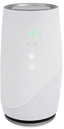 electriQ Compact Ultra Quiet Air Purifier Cleans Air True HEPA Filter, Plasma - Rooms up to 20m2 - Home Air Cleaner, Removes Allergens, Dust, Smoke, Sterilizes Bacteria