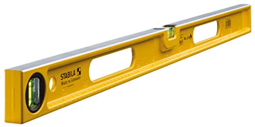 STABILA Wasserwaage Type 82 S, 80 cm, robustes Alu-Druckgussprofil, metrische Skala, 1 Horizontal-Libelle, 1 Vertikal-Libelle, 2 Grifföffnungen, Made in Germany