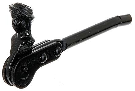 Alberts 307714 Fensterladen-Feststeller Schäferkopf | zum Einschrauben oder zum Einmauern | schwarzer Tauchlack | 128,5 mm