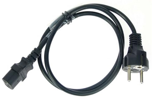 Adam Hall Cables 3 STAR PKD 0100 - Netzkabel, Kaltgerätestecker IEC C13 auf Schuko male, schwarz, 1m