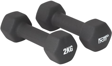 Mirafit Soft Touch Mini Hex Dumbbells - 2 x 2kg