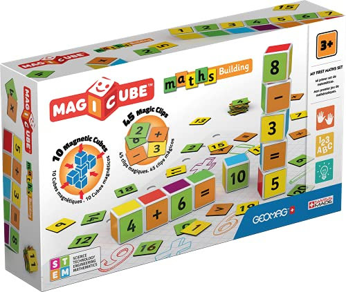 Geomag Magicube Maths Building - 10 Magnetwürfel für Konstruktionen + 45 Clip