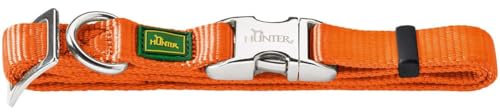 HUNTER VARIO BASIC ALU-STRONG Halsung, Hundehalsband, Nylon, Aluminium Steckverschluss, M, orange