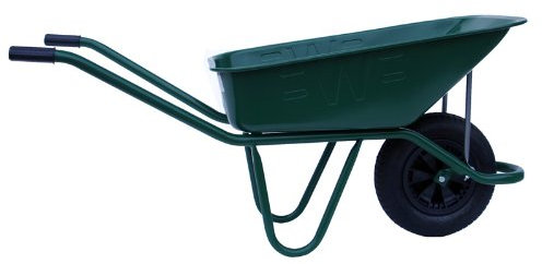 Bristol Tool Company Endurance Green Wheelbarrow - 90L / 150kg | Heavy Duty Metal Pan, Tipping Nose Bar, 32mm Welded Frame Wheelbarrow | Large Pneumatic Wheel | Ideal for Gardening & Outdoor Jobs