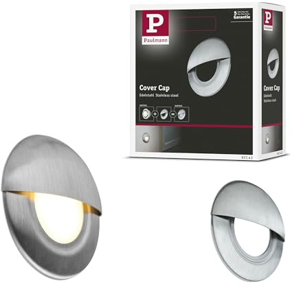 Paulmann 93743 Deco-Kappe Special Line Cap rund Dekoration für Einbauleuchten Set Special Line IP65 strahlwassergeschützt LED Metall Edelstahl