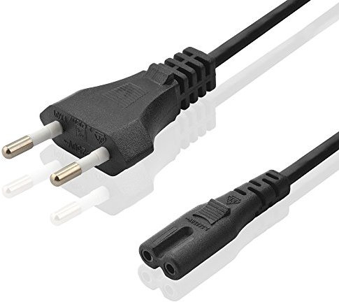 BestPlug Stromkabel 3m - Euro-Stecker männlich auf C7 Buchse Kupplung weiblich - für Geräte bis 250V - geeignet für Monitor, Drucker, Fernseher, BluRay Player, Stereo Anlange, Konsole - Schwarz