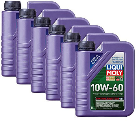 6x LIQUI MOLY 1390 Synthoil Race Tech GT1 10W-60 Motoröl Vollsynthetisch 1L