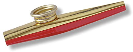 The Acme Kazoo Metal Grover FN125 First Note - Gold and Red 8.5 x 3.5 x 1.4 inches