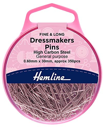 Hemline Dressmakers Fine Long Pins 30mm, pk of 25g
