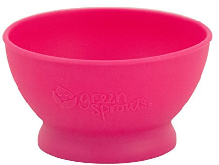 Green Sprouts cuenco de aprendizaje de silicona (Rosa)