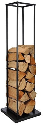 Spetebo Metall Kaminholzhalter schwarz - Kamin Holz Ständer 117 x 40 x 40 cm - Feuerholz Regal Brennholz Ablage