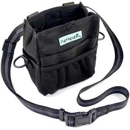 Dog Walking Bag - New Larger Training Treat Pouch With Poo Bag Dispenser - strong Magnetic Closure, adjustable Reflective Belt Or Shoulder Strap - The Perfect Dog Walking accessory