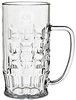 CRISTALICA Bierkrug Bierglas Kunststoffbecher mit Henkel 500ml Eventglas robust wiederverwendbar