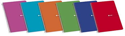 Enri 103037504 – Pack von 10 Notebooks mit weichem einfach Spirale, Tapas, verschiedene Farben